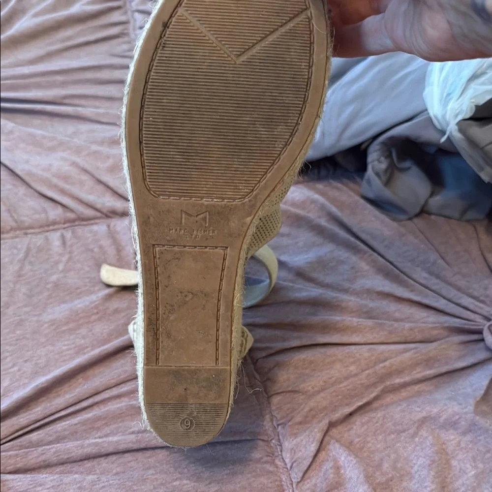 Marc Fisher Mladore Tan Wedge Sandals in suede- worn a few‎ times. 145 retail